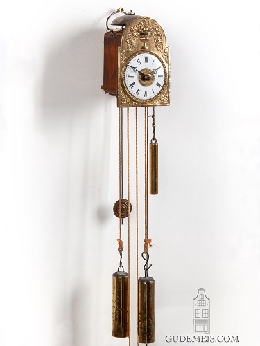 A miniature German Black Forest Sorg wall clock with striking and alarm, circa 1840.